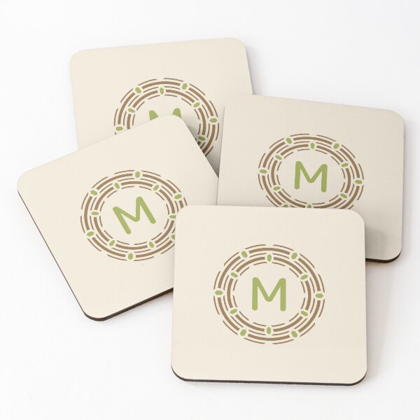Item preview, Ornamental Circular Emblem Letter M Geometric Leaf Motifs designed and sold by rasagamastore.