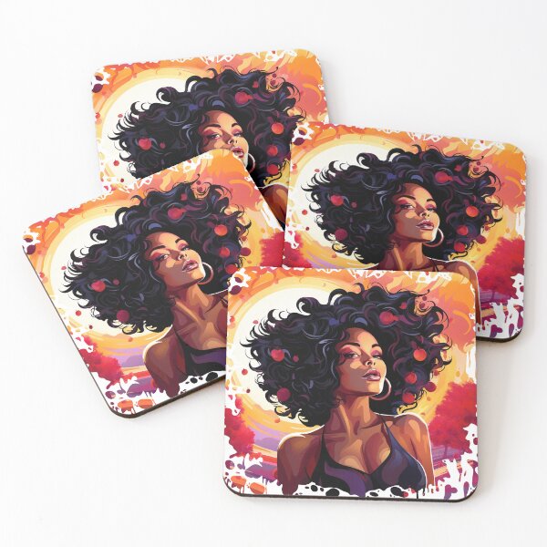 Aperçu de l'œuvre Art moderne ludique, femme afro créée et vendue par digimart.