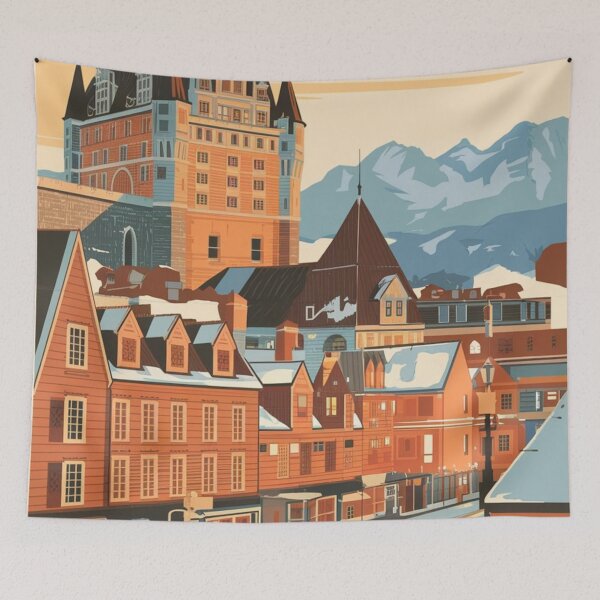 Item preview, Quebec Vintage Travel Poster designed and sold by TravelerRat.