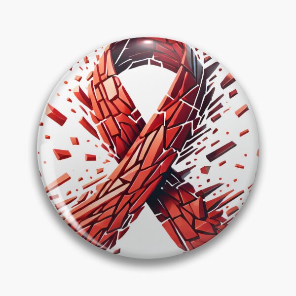 Item preview, Abstract Fragmented Red Ribbon – Breaking Free from Addiction Symbol designed and sold by Pattamo1.