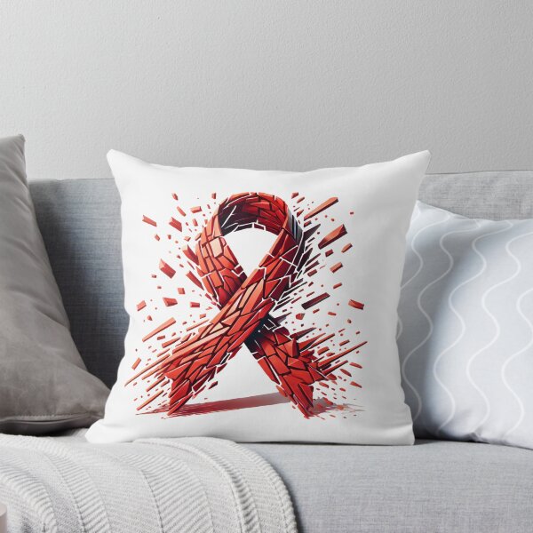 Item preview, Abstract Fragmented Red Ribbon – Breaking Free from Addiction Symbol designed and sold by Pattamo1.