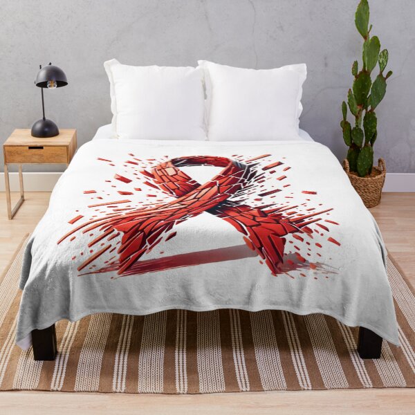 Item preview, Abstract Fragmented Red Ribbon – Breaking Free from Addiction Symbol designed and sold by Pattamo1.