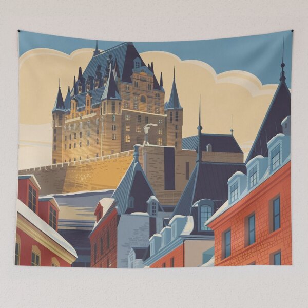 Item preview, Quebec Vintage Travel Poster designed and sold by TravelerRat.