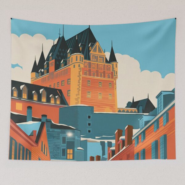 Item preview, Quebec Vintage Travel Poster designed and sold by TravelerRat.