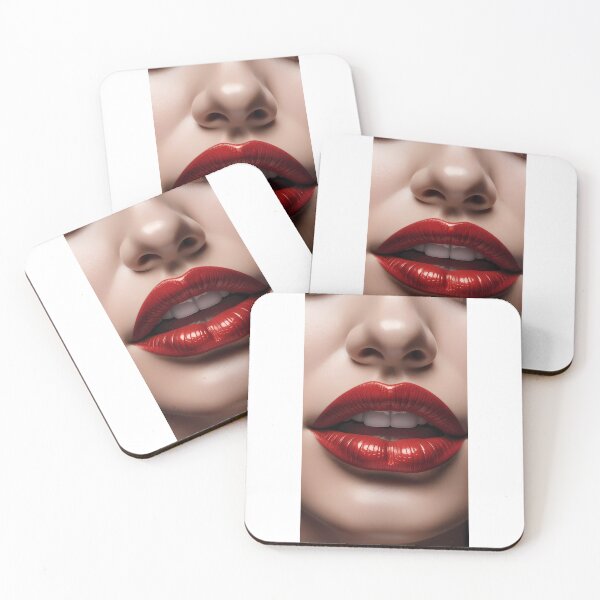 Item preview, Close-up of glossy red lips designed and sold by NolineXpression.