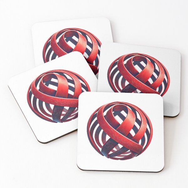 Item preview, Abstract Red Ribbon Sphere – Global Awareness and Unity Design designed and sold by Pattamo1.