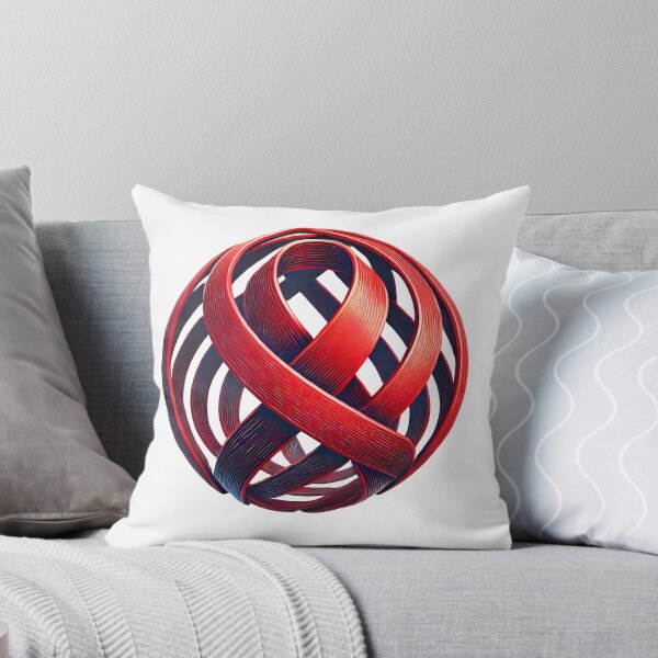 Item preview, Abstract Red Ribbon Sphere – Global Awareness and Unity Design designed and sold by Pattamo1.