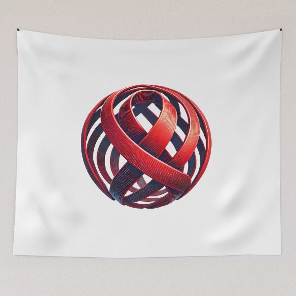 Item preview, Abstract Red Ribbon Sphere – Global Awareness and Unity Design designed and sold by Pattamo1.