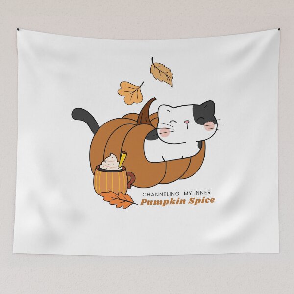 Item preview, "Channeling my inner pumpkin spice " | "Autumn Whiskers" – The Purrfect Fall Design!  designed and sold by shopfindingbeni.