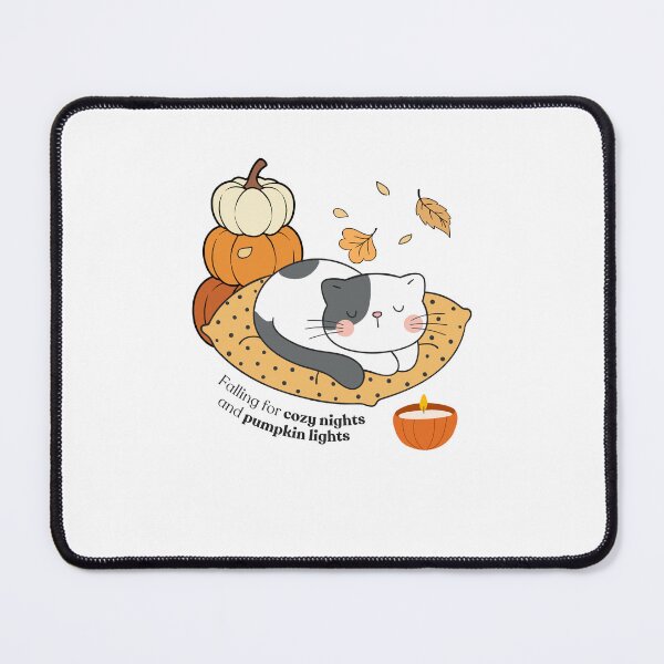 Item preview, "Falling for cozy nights and pumpkin lights" | "Autumn Whiskers" – The Purrfect Fall Design!  designed and sold by shopfindingbeni.