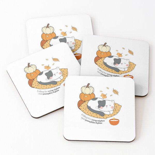Item preview, "Falling for cozy nights and pumpkin lights" | "Autumn Whiskers" – The Purrfect Fall Design!  designed and sold by shopfindingbeni.