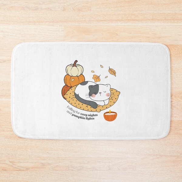 Item preview, "Falling for cozy nights and pumpkin lights" | "Autumn Whiskers" – The Purrfect Fall Design!  designed and sold by shopfindingbeni.