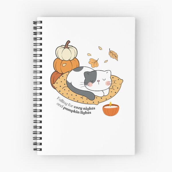 Item preview, "Falling for cozy nights and pumpkin lights" | "Autumn Whiskers" – The Purrfect Fall Design!  designed and sold by shopfindingbeni.