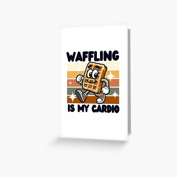 Vista previa del artículo con la obra «Hacer waffles es mi cardio», diseñado y vendido por CuteAndCozyTees.