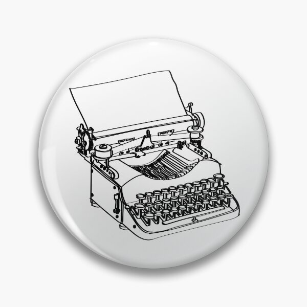 Item preview, Retro Typewriter Fine Line Sketch designed and sold by katelsandpeach.