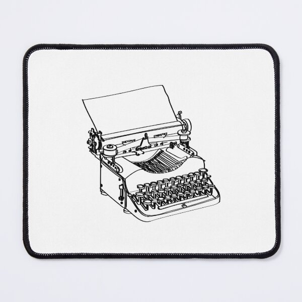 Item preview, Retro Typewriter Fine Line Sketch designed and sold by katelsandpeach.