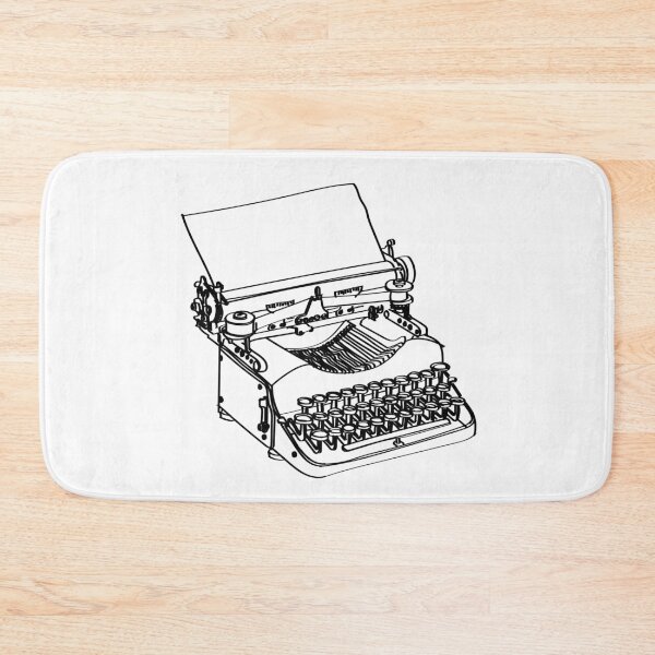 Item preview, Retro Typewriter Fine Line Sketch designed and sold by katelsandpeach.