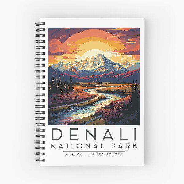 Item preview, Ilustración vintage del Parque Nacional Denali, Alaska, Estados Unidos designed and sold by GoodOldVintage.