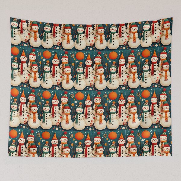 Item preview, Kitschy Snowmen Christmas Mid-Century Retro Fun designed and sold by taiche.