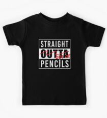 Gerade Outta Bleistifte lustiges Abschluss-Geschenk-Design Kinder T-Shirt