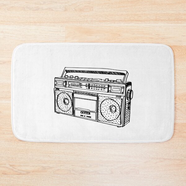 Item preview, Retro Boombox Fine Line Sketch designed and sold by katelsandpeach.