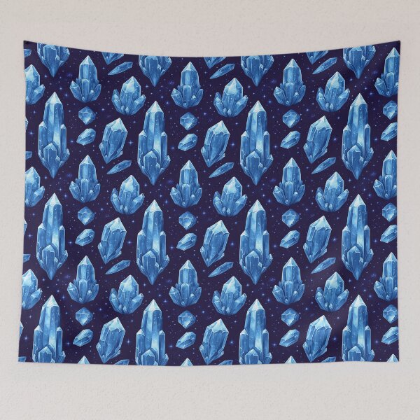 Item preview, Blue Crystals Floating in a Starry Sky designed and sold by kansaikate.