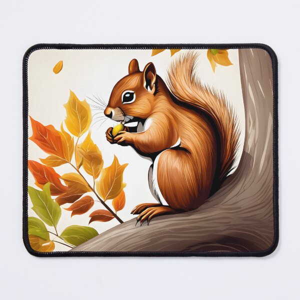 Item preview, Fluffy-Tailed Squirrel Eating Nuts – Adorable Nature Design for Animal Lovers designed and sold by InwzaDesign.