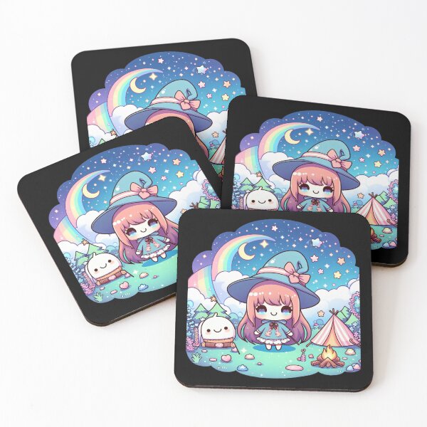 Item preview, A Cute Witch on a Camping Adventure in a Fantasy World (Kawaii Design) designed and sold by Mechanical-Artt.