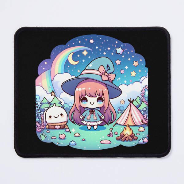 Item preview, A Cute Witch on a Camping Adventure in a Fantasy World (Kawaii Design) designed and sold by Mechanical-Artt.
