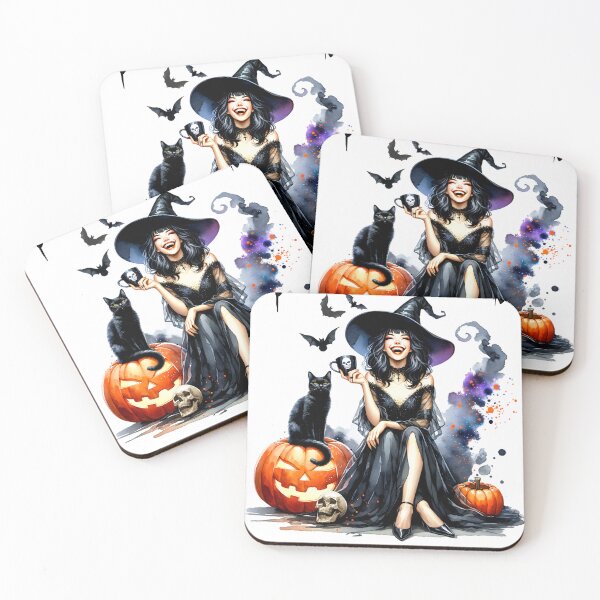 Item preview, Laughing witch with black cat designed and sold by KojourinArt.