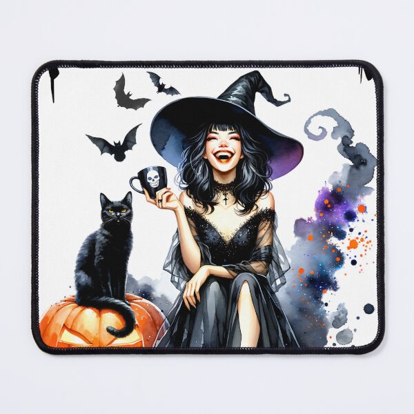 Item preview, Laughing witch with black cat designed and sold by KojourinArt.
