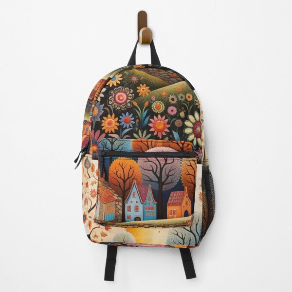 Item preview, Sunset Folk Art Style Floral designed and sold by Neika Shimm Designs.