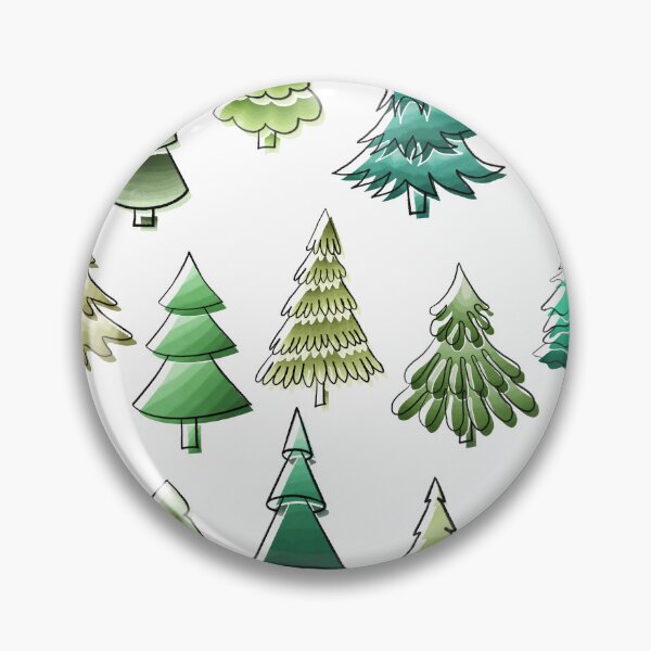 Item preview, Christmas trees, different, shape, watercolor, green, stickers designed and sold by Tetiana Pohurska.