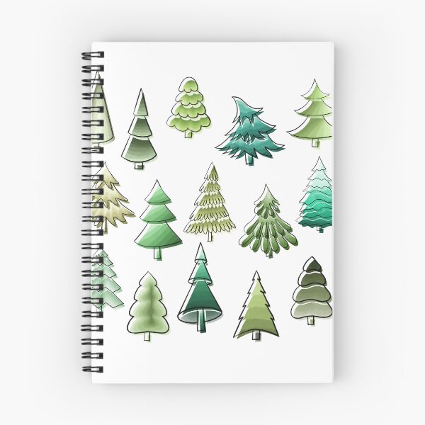 Item preview, Christmas trees, different, shape, watercolor, green, stickers designed and sold by Tetiana Pohurska.