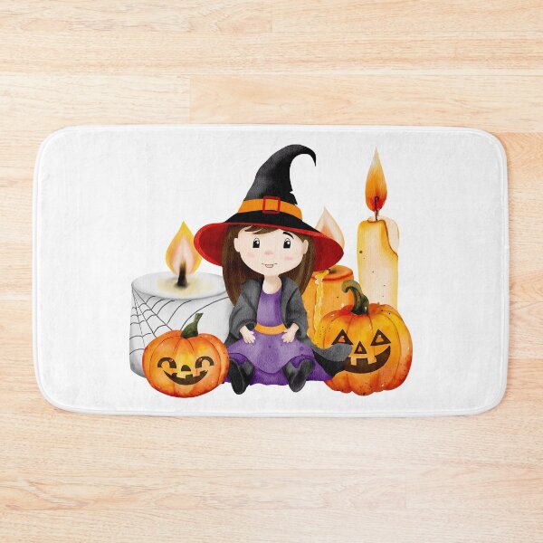 Item preview, Cute witch with pumpkins and candles designed and sold by OksanaBashlieva.