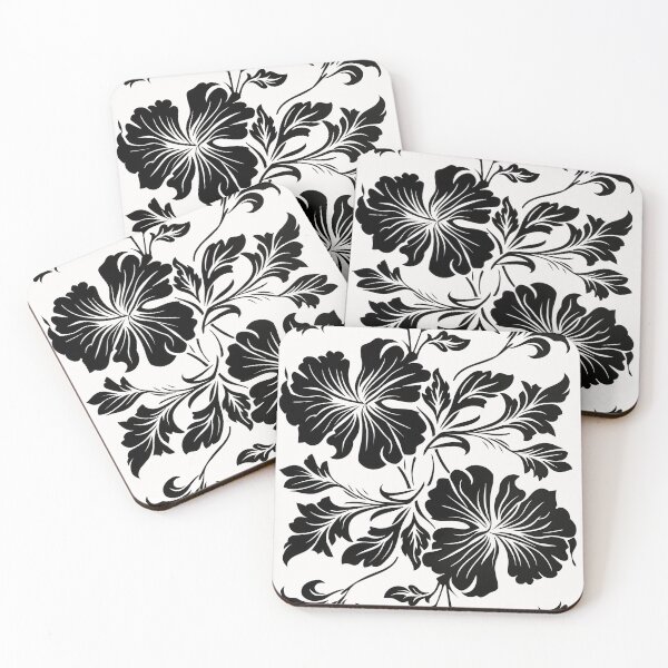Item preview, Black and White Floral Pattern designed and sold by TojoStudios.