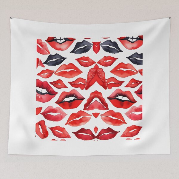 Item preview,  Bold red and black lips designed and sold by NolineXpression.