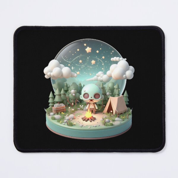 Item preview, Cute Zombie Camping in a Whimsical Fantasy World (2D Illustration) designed and sold by Mechanical-Artt.