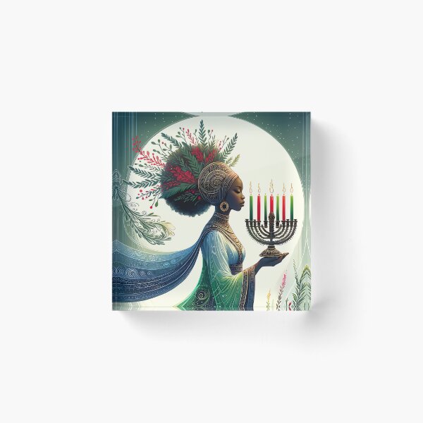 Item preview, Kwanzaa Beautiful Woman with Kinara designed and sold by HolidayBug.