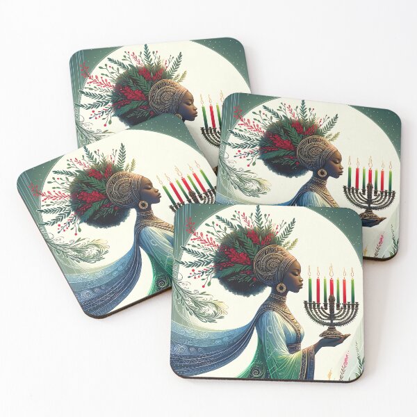 Item preview, Kwanzaa Beautiful Woman with Kinara designed and sold by HolidayBug.