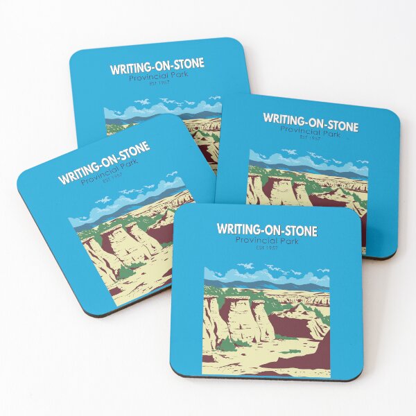 Item preview, Writing on Stone Provincial Park Travel Art Vintage designed and sold by KrisSidDesigns.