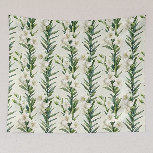 Item preview, Watercolor pattern featuring delicate yucca flowers designed and sold by Mariana Shymkovych.