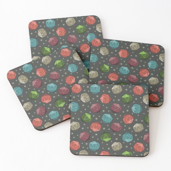 Item preview, all over print D20 dice in pewter green designed and sold by Becca Alessi.
