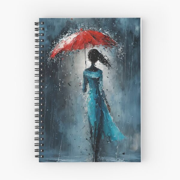 Item preview, Abstraction Woman with Red Umbrella in Rain designed and sold by kjp-design.