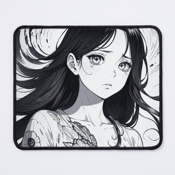 Item preview, Artwork of anime girl, black and white designed and sold by Stajnon.