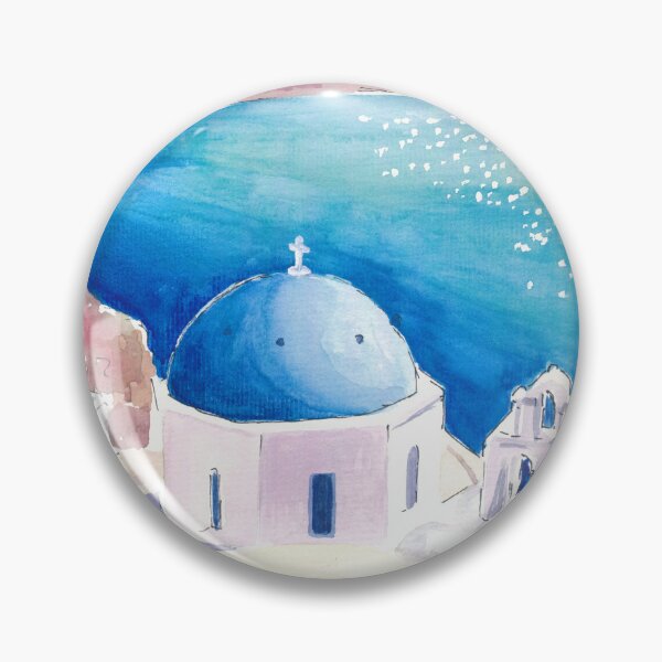 Item preview, View of the Aegean from top of Caldera at Oia with Blue Cupolas designed and sold by artshop77.