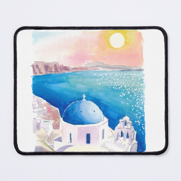 Item preview, View of the Aegean from top of Caldera at Oia with Blue Cupolas designed and sold by artshop77.