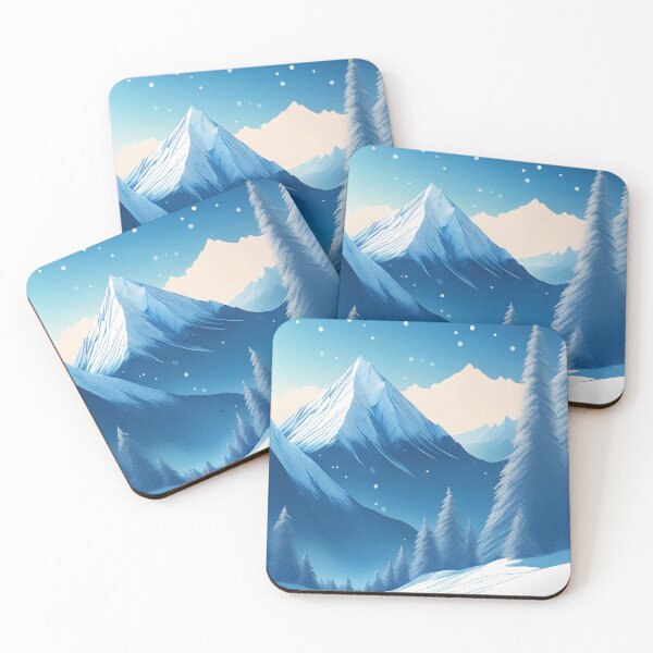 Item preview, Tranquil Snowy Mountain Scene – Serene Winter Art designed and sold by RaiyaTees.