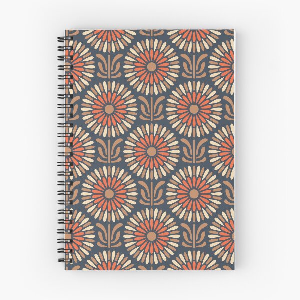 Item preview, KF 0314 B - Vintage Retro Daisy 70s Floral Pattern in Brown Red Cream designed and sold by KhakiFinch.