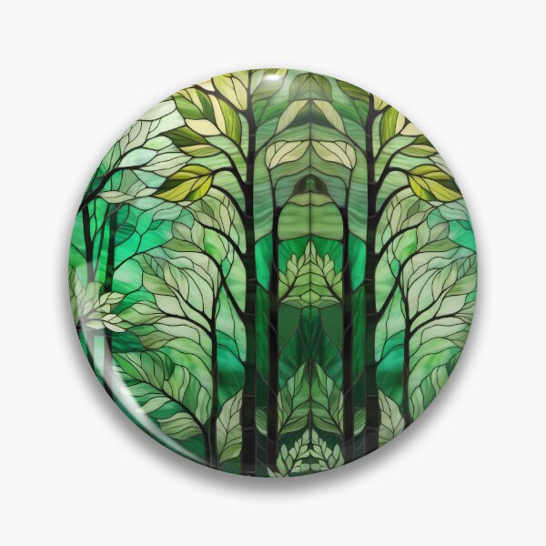 Item preview, Lush green stained glass forest designed and sold by NolineXpression.